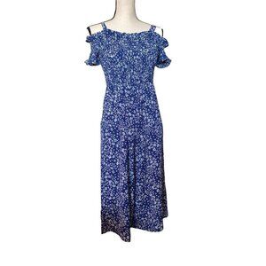 IZ Amy Byer Shirred off shoulders floral cropped palazzo jumpsuit 12 Girls